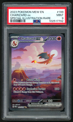 POKEMON CHARIZARD ex 2023 MEW EN-151 SPECIAL ILLUSTRATION RARE #199 PSA 9 - Image 1