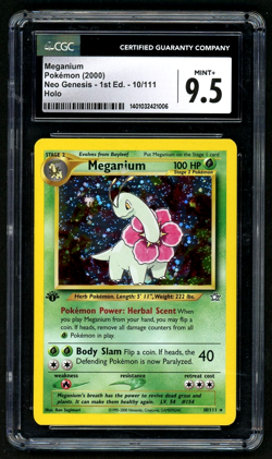 Pokemon Meganium 2000 Neo Genesis - 1st Ed. 10/111 Holo CGC 9.5 - Image 1