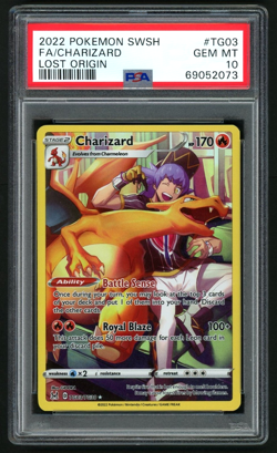 2022 POKEMON FA/CHARIZARD SWORD & SHIELD LOST ORIGIN #TG03 PSA 10 - Image 1