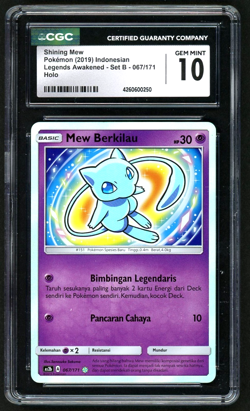 Pokemon Shining Mew 2019 Indonesian Legends Awakened - Set B 067/171 Holo CGC 10 - Image 1