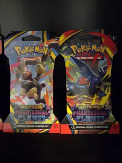 Pokemon TCG - PHANTASMAL FLAMES - Sleeved Booster Pack COMPLETE ART SET - 4Packs - Image 3