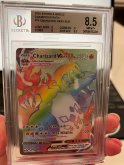 2020 POKEMON SWORD & SHIELD - CHAMPIONS PATH - #74 CHARIZARD VMAX SCR - grade8.5 - Image 2