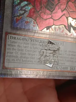 Yugioh Black Rose Dragon Quarter Century TN23-EN014 Near Mint - Image 5