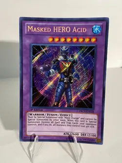 Yugioh Masked HERO Acid PRC1-EN018 Secret Rare 1st Ed NM - Image 1
