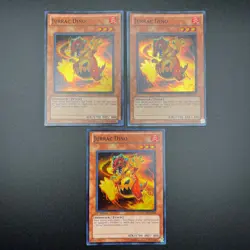 YuGiOh 3x Playset Jurrac Dino HA04-EN015 Super Rare 1st Edition/Unlimited NM - Image 1