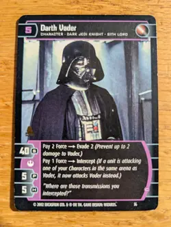 2002 Star Wars TCG WOTC #14 Darth Vader (C) Promo Card Moderate Play MP - Image 1