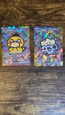 4 FAN ART Pokemon TCG cards Togepi Psyduck Cleffa Jigglypuff - Image 2