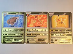 Thicc Charizard Pikachu & Blastoise 3 Pc Set Collectible Metal Cards - Image 2