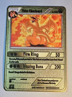 Thicc Charizard Pikachu & Blastoise 3 Pc Set Collectible Metal Cards - Image 4