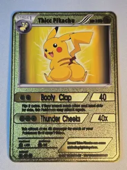 Thicc Charizard Pikachu & Blastoise 3 Pc Set Collectible Metal Cards - Image 5