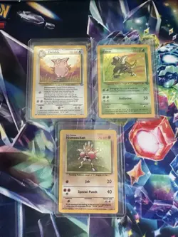 Pokemon Lot of 3 Vintage Jungle, Base Set Cards MP-HP - Image 1