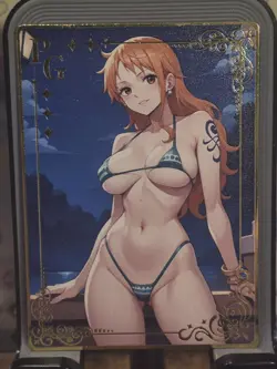 Nami Metal Gold Card Goddess Story Anime Waifu GP One Piece - Image 1