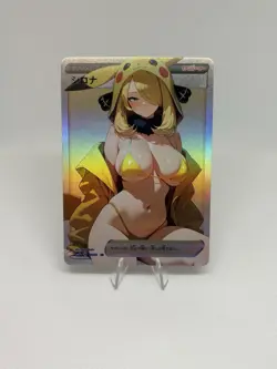 Cynthia Pokemon Anime Waifu ACG DIY Trainer Art card - Image 1