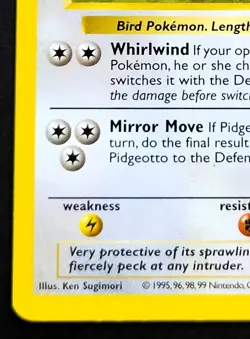Pidgeotto Shadowless Base Set 22/102 Non Holo Pokemon TCG Card - Image 5