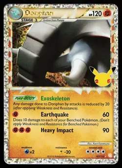Donphan (Prime) 107/123 Holo Celebrations Classic Collection Pokemon Card - Image 1