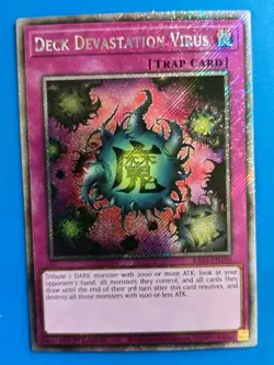 NM Yugioh Deck Devastation Virus RA03-EN150 Platinum Secret Rare 1st Edition - Image 1