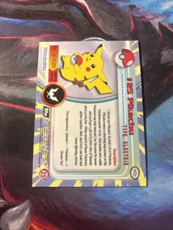 Pokemon- Topps Embossed Flames Foil Pikachu TV Animation Edition Holo 2000 # 25 - Image 2