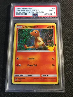 PSA 9 MINT Charmander 9 McDonalds Collection Holo Pokemon Card - Image 1