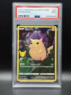 PSA 9 MINT Pikachu 5 Pokemon Celebrations 25th Anniversary Holo Pokemon Card - Image 1