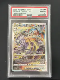 Pokemon Mewtwo VSTAR #GG44/GG70 Crown Zenith: Galarian Gallery PSA 10 GEM MINT - Image 1
