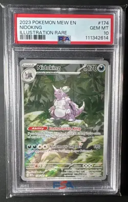 Pokemon Nidoking 174/165 SV Scarlet & Violet 151 Illustration Rare Holo PSA 10 - Image 1