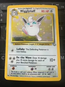POKEMON HOLO FOIL WIGGLYTUFF JUNGLE EDITION CARD MINT - Image 1
