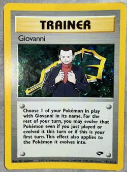 Giovanni 18/132 - Gym Challenge Unlimited Holo Rare Pokemon TCG - Image 1