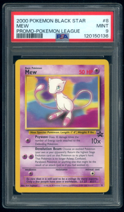 2000 Pokemon Mew Black Star Pokemon League Promo Card #8 PSA 9 Mint - Image 1