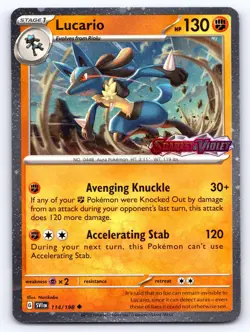 Lucario (Scarlet & Violet Stamp) 114/198 Cosmos Holo Promo Pokemon NM - Image 1