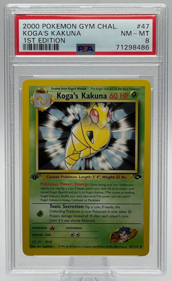 2000 POKEMON GYM CHALLENGE #47 KOGA'S KAKUNA 1ST EDITION PSA 8 NM-MT - Image 1