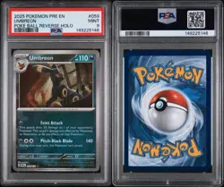 Pokemon TCG - PSA 9 2025 Umbreon Poke Ball Reverse Holofoil Rare PRE #059 - Image 3