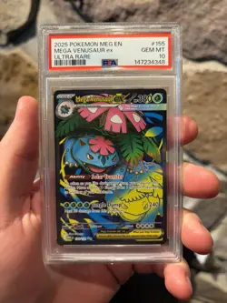2025 POKEMON MEG EN-MEGA EVOLUTION ULTRA RARE #155 MEGA VENUSAUR EX PSA 10 - Image 1
