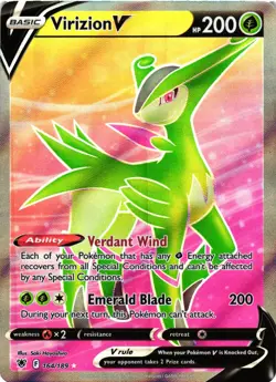 Pokemon TCG Virizion V (Full Art) 164/189 Swsh10: Astral Radiance Holo NM - Image 1