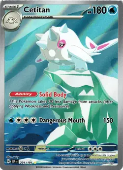 Pokemon TCG Cetitan 201/191 Sv08: Surging Sparks Holo NM - Image 1
