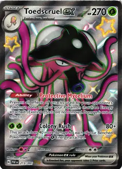Pokemon TCG Toedscruel EX 213/091 Shiny Ultra Rare Sv: Paldean Fates NM - Image 1