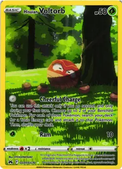 Pokemon TCG Crown Zenith Hisuian Voltorb GG01/GG70 Galarian Gallery Holo NM - Image 1