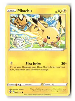 Pikachu 049/195 Common Silver Tempest Pokemon Near Mint - Image 1