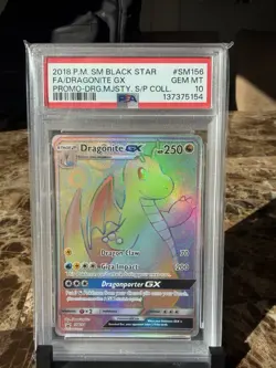 2018 Pokemon SM BLACK STAR PROMO #SM156 FULL ART/Dragonite GX PSA 10 - Image 3