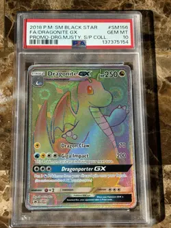 2018 Pokemon SM BLACK STAR PROMO #SM156 FULL ART/Dragonite GX PSA 10 - Image 4