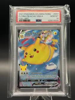 2021 Pokemon Celebrations Flying Pikachu VMAX 007/025 Full Art PSA 10 - Image 1