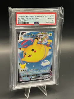2021 Pokemon Celebrations Flying Pikachu VMAX 007/025 Full Art PSA 10 - Image 2