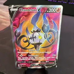 Chandelure V (Full Art) Ultra Rare SWSH08: Fusion Strike 247/264 NM Pokemon TCG - Image 1
