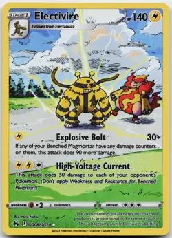 Electivire GG08/GG70 Holo Crown Zenith Galarian Gallery Pokemon NM - Image 1