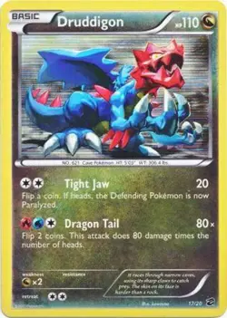 1x Druddigon - 17/20 Lightly Played Pokemon BW - Dragon Vault - Image 1