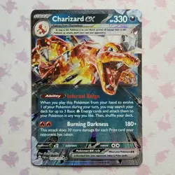 Pokemon Charizard ex 054/091 Paldean Fates Scarlet & Violet Double Rare - Image 1