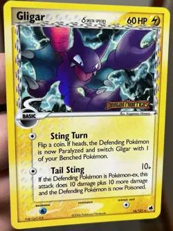 Pokemon Gligar 16/101 Dragon Frontiers Rare Reverse Holo Delta Species 60 HP - Image 1