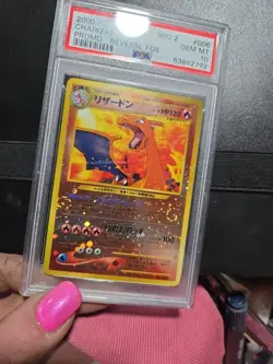 💥Swirls💥Pokemon Japanese Neo 2 Premium File Charizard Reverse Holo PSA 10💎 - Image 4