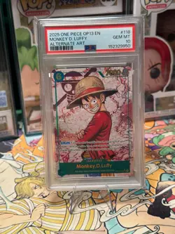 2025 ONE PIECE MONKEY D LUFFY OP13-118 CARRYING ON HIS WILL SEC ALT ART PSA 10 - Image 1