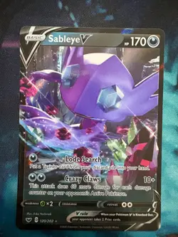 Sableye V - 120/202 - Pokemon Sword & Shield Base Set Ultra Rare Card NM - Image 1