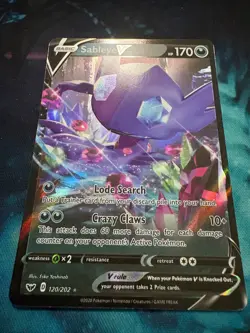 Sableye V - 120/202 - Pokemon Sword & Shield Base Set Ultra Rare Card NM - Image 2